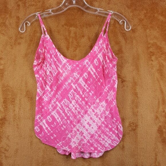 AMANDA UPRICHARD Top Womens Petite P Pink Tie Dye Pullover Camisole Tank Silk - Picture 1 of 9